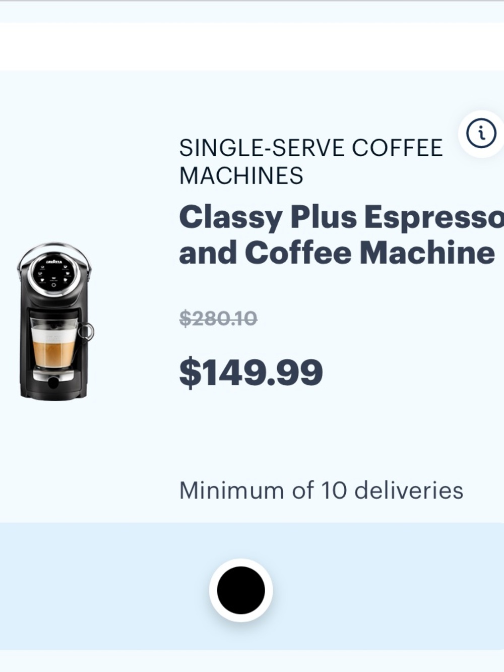 Lavazza Classy Plus Single Serve Espresso Coffee Maker - Black and Navy - Picture 2 of 2